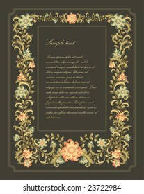 vintage frame - vector- dark background