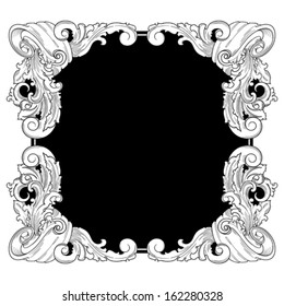 vintage frame , vector drawing 