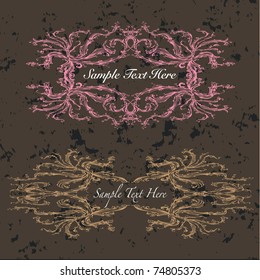 vintage frame vector with eroded background