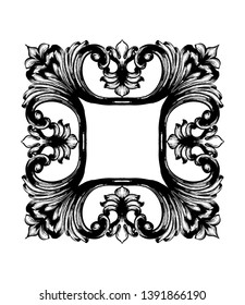 Vintage frame Vector line art. Classic engraved ornaments. Royal styles