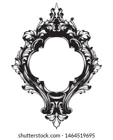 Vintage frame Vector line art. Classic engraved ornaments. Royal style