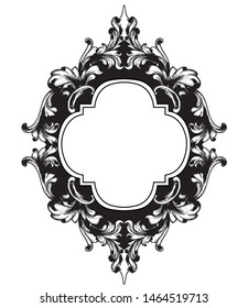 Vintage frame Vector line art. Classic engraved ornaments. Royal style