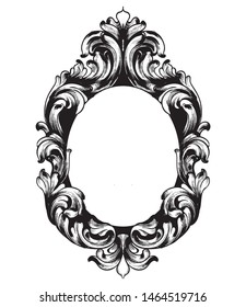 Vintage frame Vector line art. Classic engraved ornaments. Royal style
