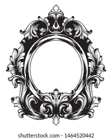 Vintage frame Vector line art. Classic engraved ornaments. Royal style