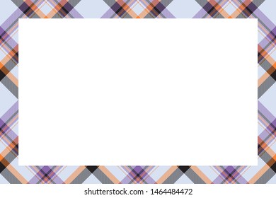 Vintage frame vector. Scottish border pattern retro style. Beauty empty background, template for photo, portrait, album. Tartan plaid ornament.