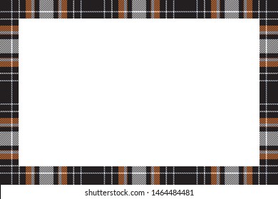 Vintage frame vector. Scottish border pattern retro style. Beauty empty background, template for photo, portrait, album. Tartan plaid ornament.