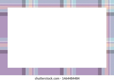 Vintage frame vector. Scottish border pattern retro style. Beauty empty background, template for photo, portrait, album. Tartan plaid ornament.