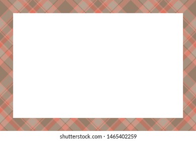 Vintage frame vector. Scottish border pattern retro style. Beauty empty background, template for photo, portrait, album. Tartan plaid ornament.
