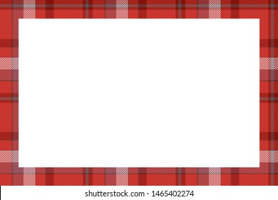 Vintage frame vector. Scottish border pattern retro style. Beauty empty background, template for photo, portrait, album. Tartan plaid ornament.