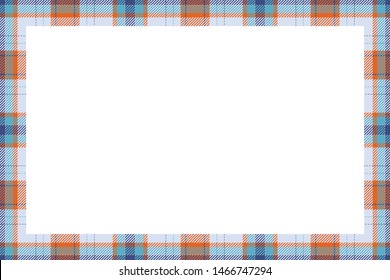 Vintage frame vector. Scottish border pattern retro style. Beauty empty background, template for photo, portrait, album. Tartan plaid ornament.