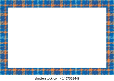Vintage frame vector. Scottish border pattern retro style. Beauty empty background, template for photo, portrait, album. Tartan plaid ornament.