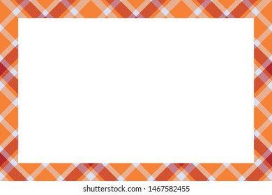 Vintage frame vector. Scottish border pattern retro style. Beauty empty background, template for photo, portrait, album. Tartan plaid ornament.