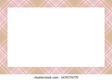 Vintage frame vector. Scottish border pattern retro style. Beauty empty background, template for photo, portrait, album. Tartan plaid ornament.