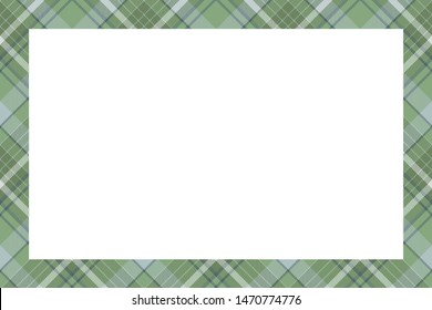Vintage frame vector. Scottish border pattern retro style. Beauty empty background, template for photo, portrait, album. Tartan plaid ornament.