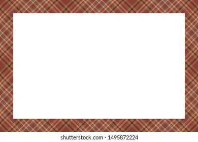 Vintage frame vector. Scottish border pattern retro style. Beauty empty background, template for photo, portrait, album. Tartan plaid ornament.