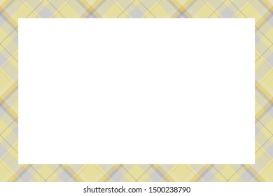 Vintage frame vector. Scottish border pattern retro style. Beauty empty background, template for photo, portrait, album. Tartan plaid ornament.