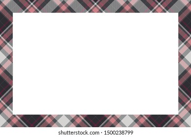 Vintage frame vector. Scottish border pattern retro style. Beauty empty background, template for photo, portrait, album. Tartan plaid ornament.