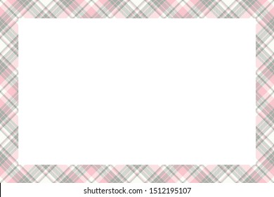 Vintage frame vector. Scottish border pattern retro style. Beauty empty background, template for photo, portrait, album. Tartan plaid ornament.