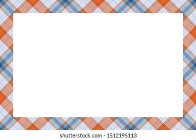 Vintage frame vector. Scottish border pattern retro style. Beauty empty background, template for photo, portrait, album. Tartan plaid ornament.