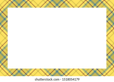 Vintage frame vector. Scottish border pattern retro style. Beauty empty background, template for photo, portrait, album. Tartan plaid ornament.