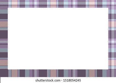 Vintage frame vector. Scottish border pattern retro style. Beauty empty background, template for photo, portrait, album. Tartan plaid ornament.