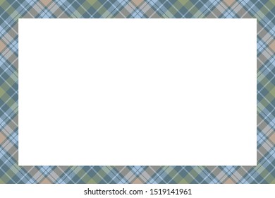 Vintage frame vector. Scottish border pattern retro style. Beauty empty background, template for photo, portrait, album. Tartan plaid ornament.