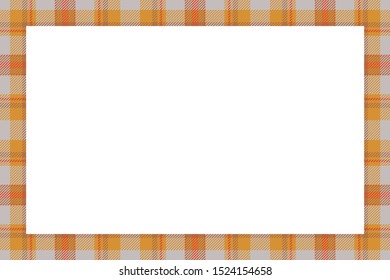 Vintage frame vector. Scottish border pattern retro style. Beauty empty background, template for photo, portrait, album. Tartan plaid ornament.