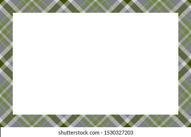 Vintage frame vector. Scottish border pattern retro style. Beauty empty background, template for photo, portrait, album. Tartan plaid ornament.