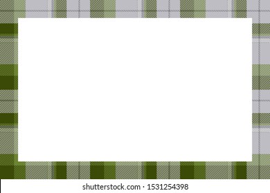Vintage frame vector. Scottish border pattern retro style. Beauty empty background, template for photo, portrait, album. Tartan plaid ornament.