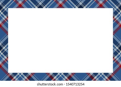 Vintage frame vector. Scottish border pattern retro style. Beauty empty background, template for photo, portrait, album. Tartan plaid ornament.
