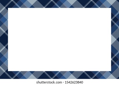 Vintage frame vector. Scottish border pattern retro style. Beauty empty background, template for photo, portrait, album. Tartan plaid ornament.