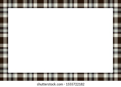Vintage frame vector. Scottish border pattern retro style. Beauty empty background, template for photo, portrait, album. Tartan plaid ornament.
