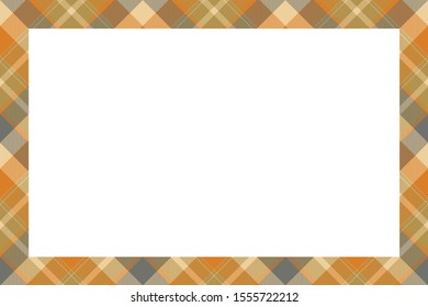 Vintage frame vector. Scottish border pattern retro style. Beauty empty background, template for photo, portrait, album. Tartan plaid ornament.