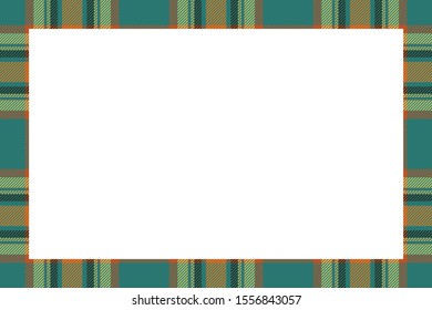 Vintage frame vector. Scottish border pattern retro style. Beauty empty background, template for photo, portrait, album. Tartan plaid ornament.