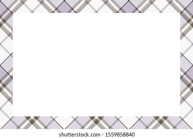 Vintage frame vector. Scottish border pattern retro style. Beauty empty background, template for photo, portrait, album. Tartan plaid ornament.