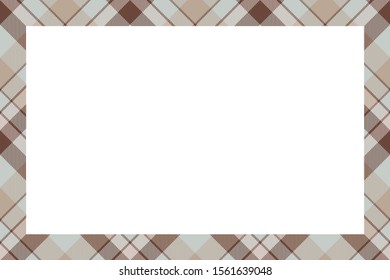 Vintage frame vector. Scottish border pattern retro style. Beauty empty background, template for photo, portrait, album. Tartan plaid ornament.