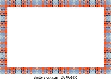 Vintage frame vector. Scottish border pattern retro style. Beauty empty background, template for photo, portrait, album. Tartan plaid ornament.