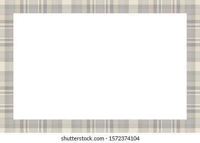 Vintage frame vector. Scottish border pattern retro style. Beauty empty background, template for photo, portrait, album. Tartan plaid ornament.