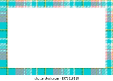 Vintage frame vector. Scottish border pattern retro style. Beauty empty background, template for photo, portrait, album. Tartan plaid ornament.