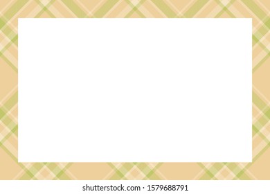 Vintage frame vector. Scottish border pattern retro style. Beauty empty background, template for photo, portrait, album. Tartan plaid ornament.