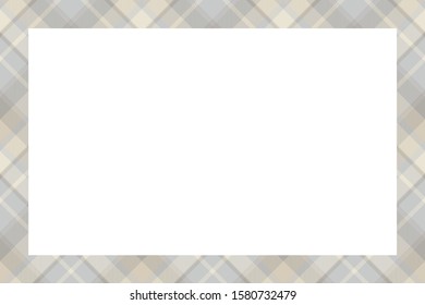 Vintage frame vector. Scottish border pattern retro style. Beauty empty background, template for photo, portrait, album. Tartan plaid ornament.