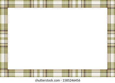Vintage frame vector. Scottish border pattern retro style. Beauty empty background, template for photo, portrait, album. Tartan plaid ornament.