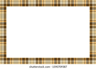 Vintage frame vector. Scottish border pattern retro style. Beauty empty background, template for photo, portrait, album. Tartan plaid ornament.