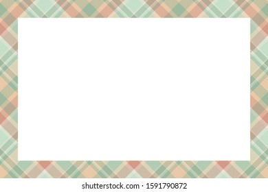 Vintage frame vector. Scottish border pattern retro style. Beauty empty background, template for photo, portrait, album. Tartan plaid ornament.