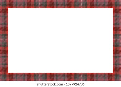 Vintage frame vector. Scottish border pattern retro style. Beauty empty background, template for photo, portrait, album. Tartan plaid ornament.