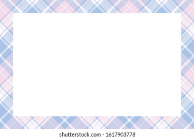 Vintage frame vector. Scottish border pattern retro style. Beauty empty background, template for photo, portrait, album. Tartan plaid ornament.