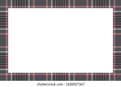Vintage frame vector. Scottish border pattern retro style. Beauty empty background, template for photo, portrait, album. Tartan plaid ornament.
