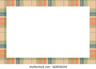 Vintage frame vector. Scottish border pattern retro style. Beauty empty background, template for photo, portrait, album. Tartan plaid ornament.
