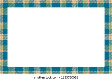 Vintage frame vector. Scottish border pattern retro style. Beauty empty background, template for photo, portrait, album. Tartan plaid ornament.