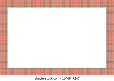 Vintage frame vector. Scottish border pattern retro style. Beauty empty background, template for photo, portrait, album. Tartan plaid ornament.